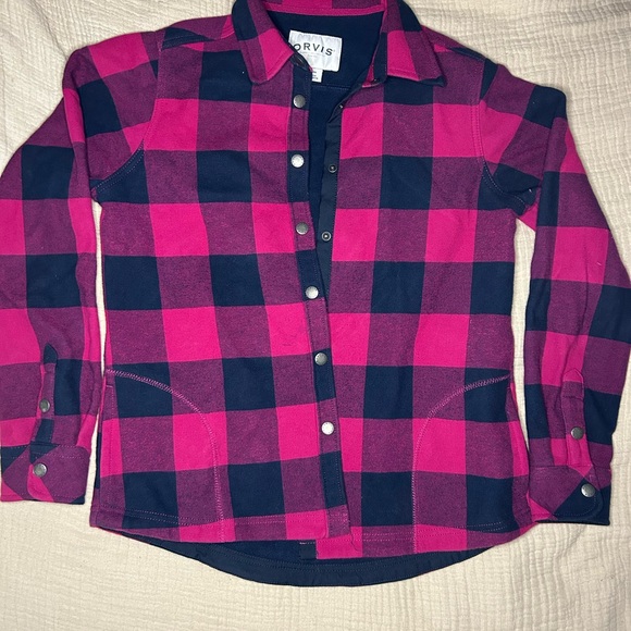 Orvis women Fuchsia and Navy Plaid Shirt - Picture 1 of 2